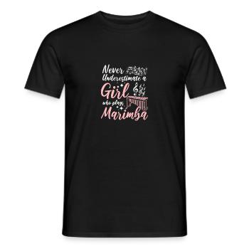 Never underestimate a girl who plays marimba - Männer T-Shirt - Schwarz - Vorne - AI Model Male 178 light (178cm)