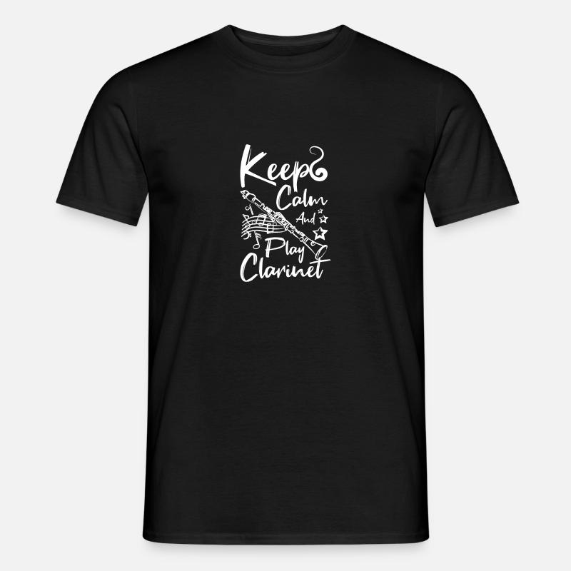 Keep calm and play clarinet - Männer T-Shirt - Schwarz