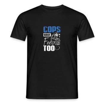 Les flics ont aussi des sentiments - T-shirt homme - noir - Devant - AI Model Male 178 light (178cm)