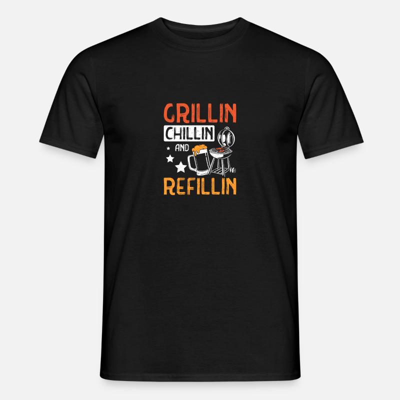Grillin chillin and refillin Tailgate - Männer T-Shirt - Schwarz