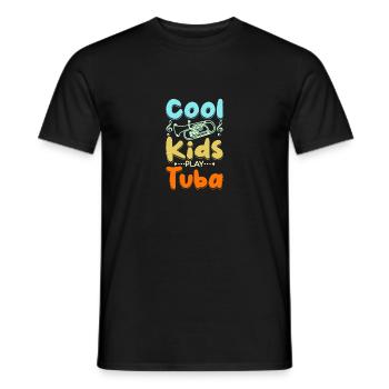 Children cool kids play tuba - Männer T-Shirt - Schwarz - Vorne - AI Model Male 178 light (178cm)