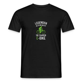 Legends don't age, they ride e-bikes - Men's T-Shirt - black - Front - AI Model Male 178 light (178cm)