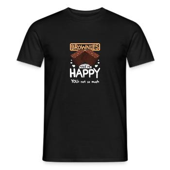 Brownies make me happy you, not so much - Men's T-Shirt - black - Front - AI Model Male 178 light (178cm)