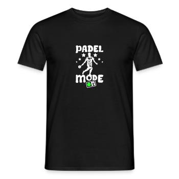Padel mode on - Men's T-Shirt - black - Front - AI Model Male 178 light (178cm)