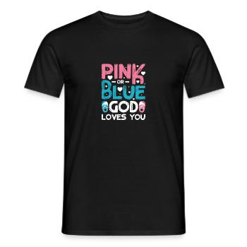 Le dieu rose ou bleu t’aime - T-shirt homme - noir - Devant - AI Model Male 178 light (178cm)