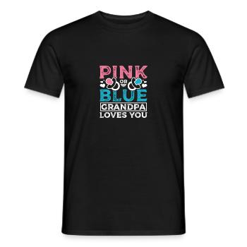 Pink or blue grandpa loves you - Männer T-Shirt - Schwarz - Vorne - AI Model Male 178 light (178cm)