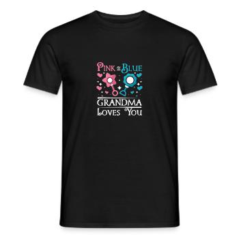 Mamie rose ou bleue t’aime - T-shirt homme - noir - Devant - AI Model Male 178 light (178cm)