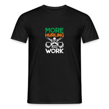 More Hurling Less Work - Männer T-Shirt - Schwarz - Vorne - AI Model Male 178 light (178cm)