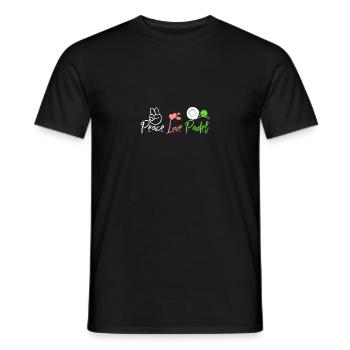 Peace Love Padel - Men's T-Shirt - black - Front - AI Model Male 178 light (178cm)