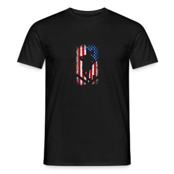 Drapeau américain des États-Unis 4 de juillet ramoneur - T-shirt homme - noir - Devant - AI Model Male 178 light (178cm)