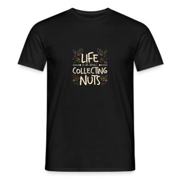 Funny autumn life is all about collecting nuts - Männer T-Shirt - Schwarz - Vorne - AI Model Male 178 light (178cm)