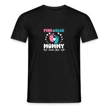 Pink or blue mommy loves you - Men's T-Shirt - black - Front - AI Model Male 178 light (178cm)