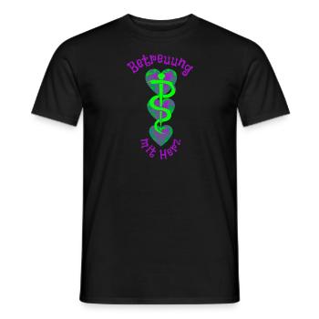 Betreuung mit Herz Pflegekraft Betreuungskraft BA - Männer T-Shirt - Schwarz - Vorne - AI Model Male 178 light (178cm)