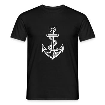Anker Symbol Silhouette Hafen - Männer T-Shirt - Schwarz - Vorne - AI Model Male 178 light (178cm)