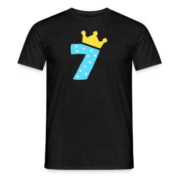 7 Krone 7 Geburtstag 7 Jahre - Männer T-Shirt - Schwarz - Vorne - AI Model Male 178 light (178cm)