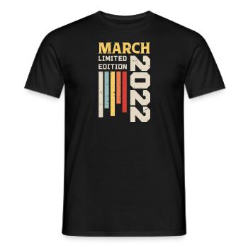 March 2022 - Birthday gift March 2022 March - Men's T-Shirt - black - Front - AI Model Male 178 light (178cm)