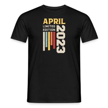 April 2023 - Geburtstagsgeschenk April 2023 April - Männer T-Shirt - Schwarz - Vorne - AI Model Male 178 light (178cm)