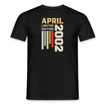 April 2002 - Birthday Gift April 2002 April - Men's T-Shirt - black - Front - AI Model Male 178 light (178cm)