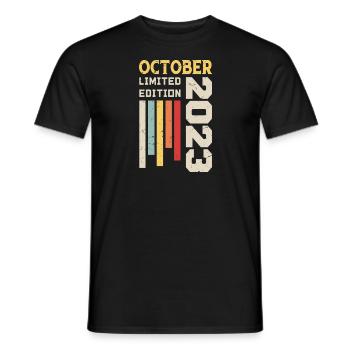 Oktober 2023 - Oktober 2023 Geburtstagsgeschenk - Männer T-Shirt - Schwarz - Vorne - AI Model Male 178 light (178cm)