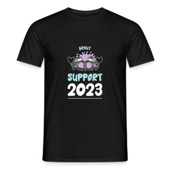 Braut Support 2023 Hochzeit - Männer T-Shirt - Schwarz - Vorne - AI Model Male 178 light (178cm)
