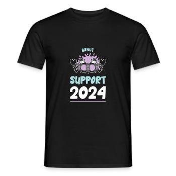 Braut Support 2024 Hochzeit - Männer T-Shirt - Schwarz - Vorne - AI Model Male 178 light (178cm)