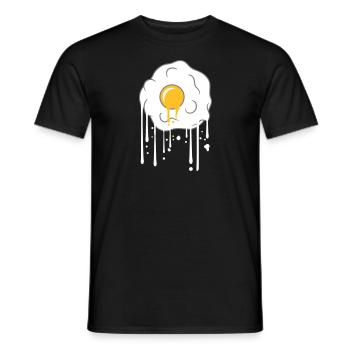 graffiti tropfen spiegelei kochen braten essen ei - Männer T-Shirt - Schwarz - Vorne - AI Model Male 178 light (178cm)