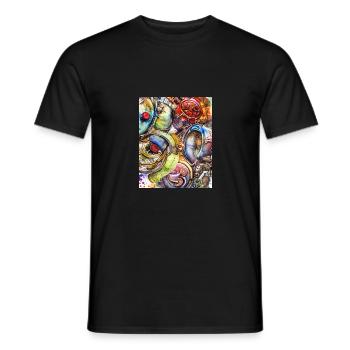 Moto colorés - T-shirt homme - noir - Devant - AI Model Male 178 light (178cm)