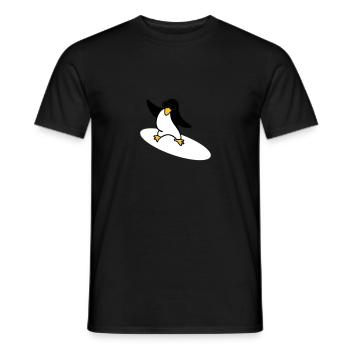 Surfer Pinguin / penguin (3c) - Männer T-Shirt - Schwarz - Vorne - AI Model Male 178 light (178cm)