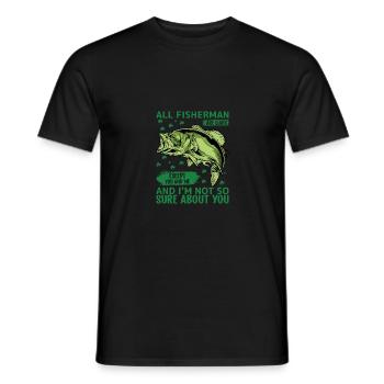 Tous les pêcheurs sont des menteurs, sauf vous et moi, et ic - T-shirt homme - noir - Devant - AI Model Male 178 light (178cm)