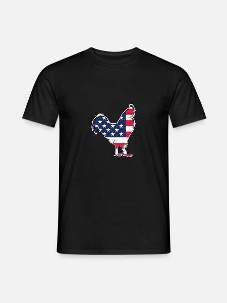 USA Flag Hen - - Men's T-Shirt - black