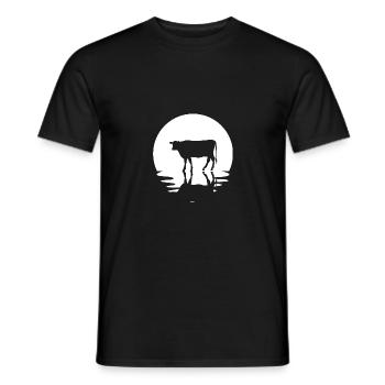 Kreis und Reflexion - Kuh - - Männer T-Shirt - Schwarz - Vorne - AI Model Male 178 light (178cm)