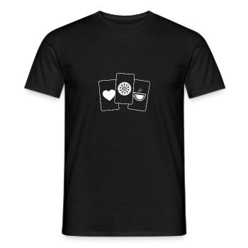 Poker Card - Coffee - Dartboard - - Men's T-Shirt - black - Front - AI Model Male 178 light (178cm)