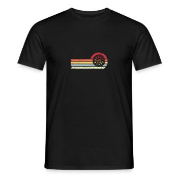 Lignes rétro - Cercle - Jeu de fléchettes - - T-shirt homme - noir - Devant - AI Model Male 178 light (178cm)