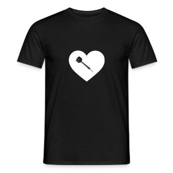Forme de cœur - Fléchette - - T-shirt homme - noir - Devant - AI Model Male 178 light (178cm)