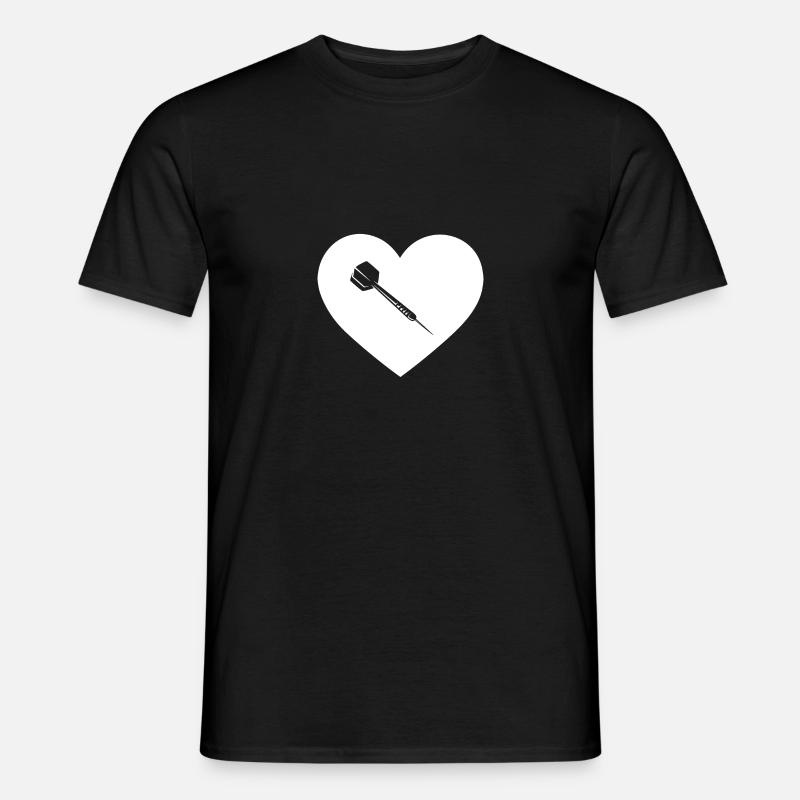 Herzform - Dart - - Männer T-Shirt - Schwarz