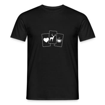 Coeur - Café - Red Deer - - T-shirt homme - noir - Devant - AI Model Male 178 light (178cm)