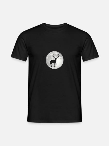 Full Moon - Deer - - Men's T-Shirt - black