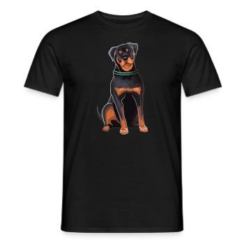 Rottweiler - Men's T-Shirt - black - Front - AI Model Male 178 light (178cm)