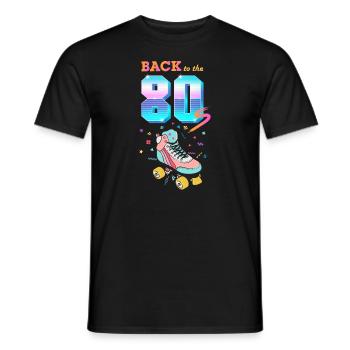 Retour aux années 80 Roller Skate Retro Vintage 80's - T-shirt homme - noir - Devant - AI Model Male 178 light (178cm)