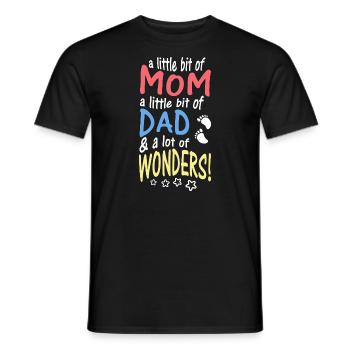 A little bit of Mom Dad & lot of Wonders - T-shirt homme - noir - Devant - AI Model Male 178 light (178cm)