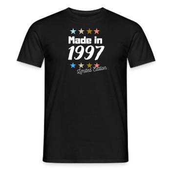 Fabriqué en 1997 Édition Limitée Vintage Anniversaire - T-shirt homme - noir - Devant - AI Model Male 178 light (178cm)