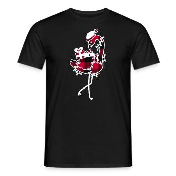 Christmas Flamingo Tropical Santa - Men's T-Shirt - black - Front - AI Model Male 178 light (178cm)