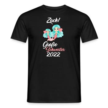 Große Schwester 2022 Meerjungfrau Kinder Geschenk - Männer T-Shirt - Schwarz - Vorne - AI Model Male 178 light (178cm)