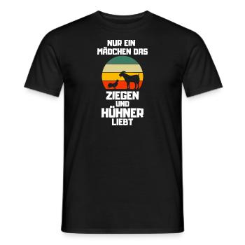 Retro Ziegen Hühner Mädchen - Männer T-Shirt - Schwarz - Vorne - AI Model Male 178 light (178cm)