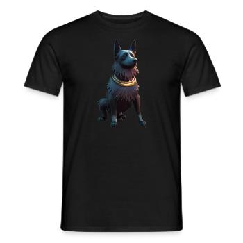 Schwarzer Schäferhund Hund - Männer T-Shirt - Schwarz - Vorne - AI Model Male 178 light (178cm)