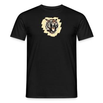 Motif tigre cool sur fond - T-shirt homme - noir - Devant - AI Model Male 178 light (178cm)