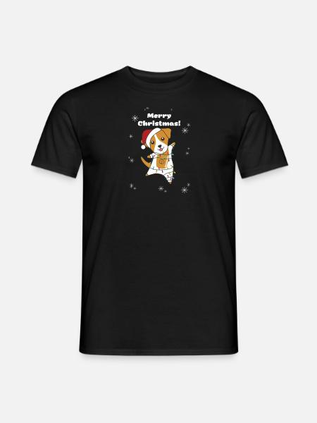 Jack Russel Weihnachten Hund Winter Tiere Hunde - Männer T-Shirt - Schwarz