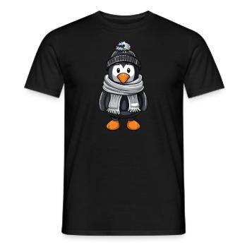 Penguin Winter Comic - Men's T-Shirt - black - Front - AI Model Male 178 light (178cm)