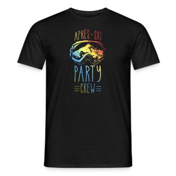 Après, Ski, Fête, Équipage, Montagnes, Coloré - T-shirt homme - noir - Devant - AI Model Male 178 light (178cm)