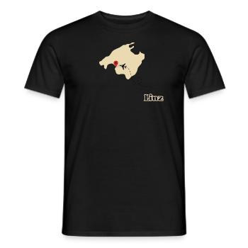 Reiseziel Mallorca Flug von Linz - Männer T-Shirt - Schwarz - Vorne - AI Model Male 178 light (178cm)